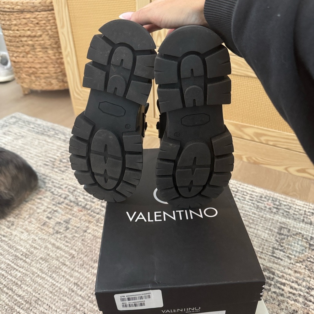 Valentino Black Loafers with Gold Accents - Picture 6 of 7